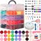 6500Pcs Pony Beads for Bracelets Making, Multi-Colored Rainbow Plastic Hair Large Beads for Hair Braids, 27 Colors Kandi Friendship Bracelet Bead Jewelry Making Kits for Craft